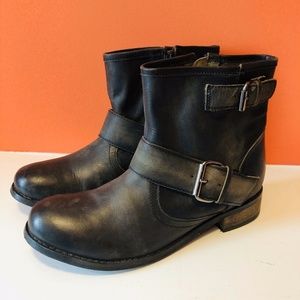 WOOLWORTH moto Roper Short Black Ankle Boots 7